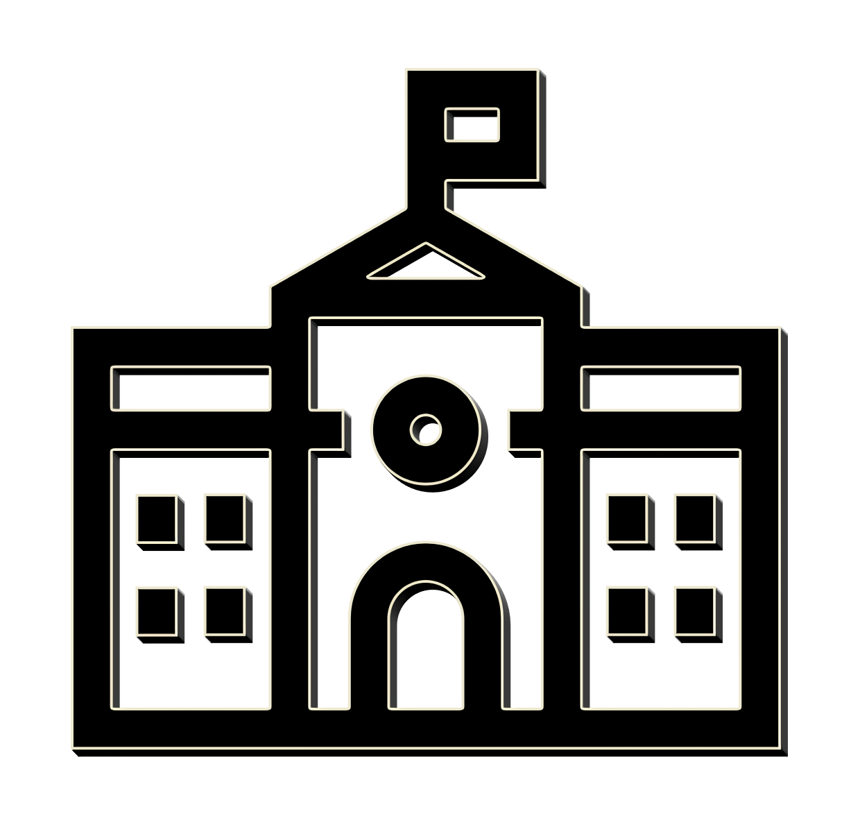 School icon Urban Building icon Line Logo transparent background PNG free download