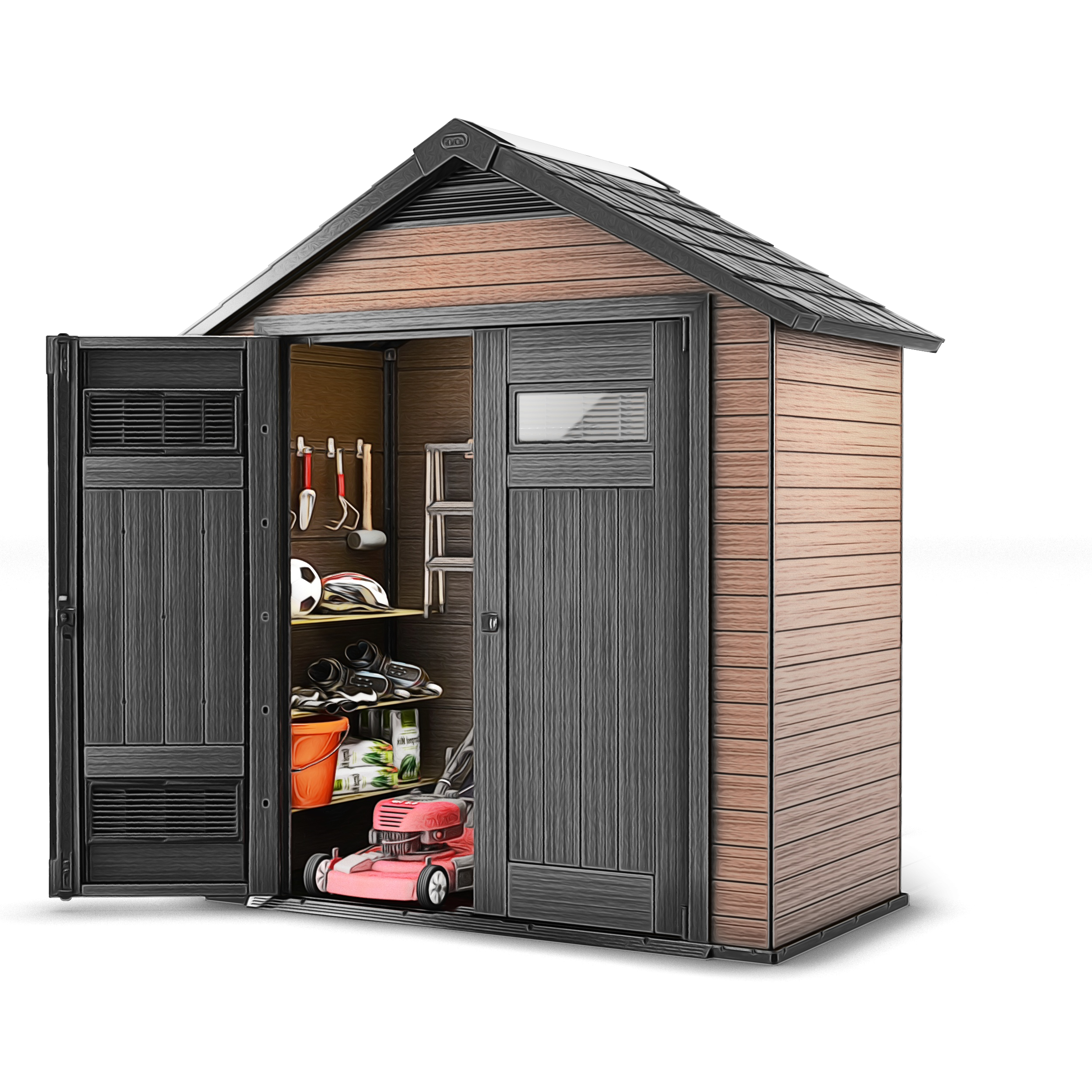 Shed building garden buildings outdoor structure roof Watercolor Paint Wet Ink Wood House Log Cabin transparent background PNG free download
