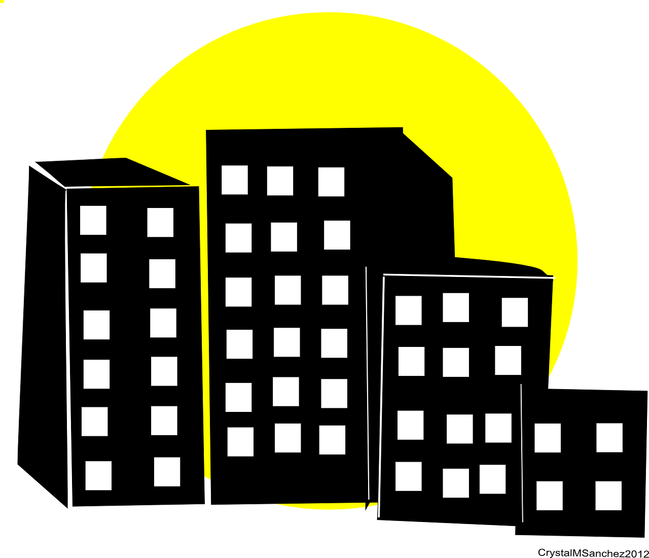 skyscraper building silhouette cityscape
