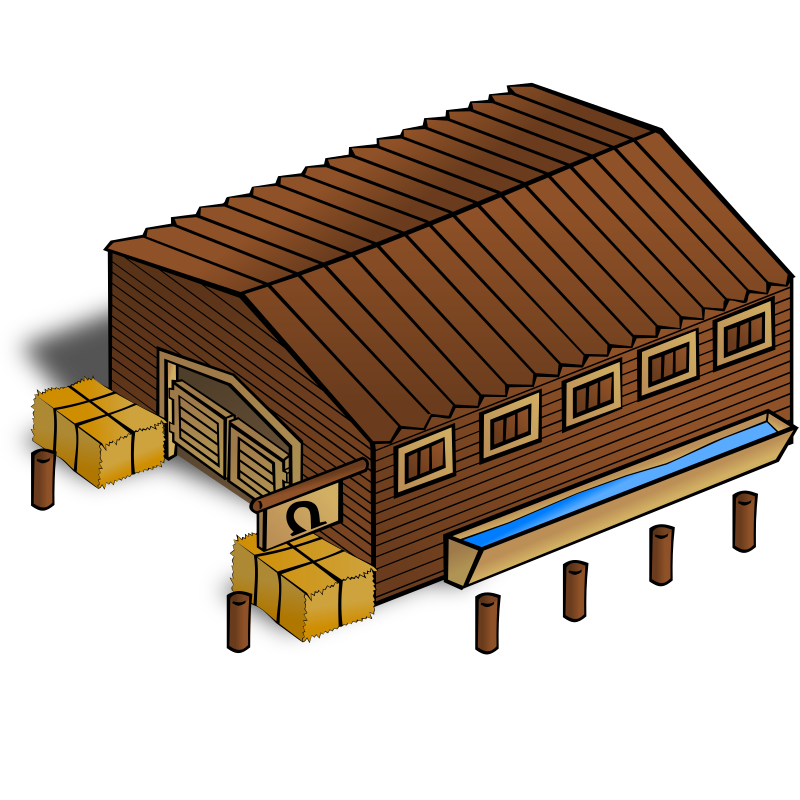 stable horse building horse
