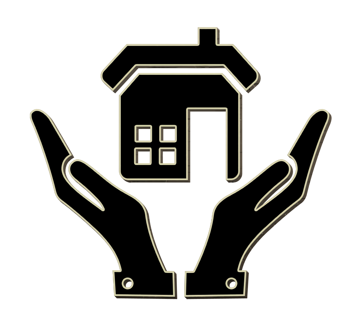 Sweet Home icon buildings icon Open hands and a home icon, Shelter Icon, Logo, Voluntary Association, Volunteering, Symbol t