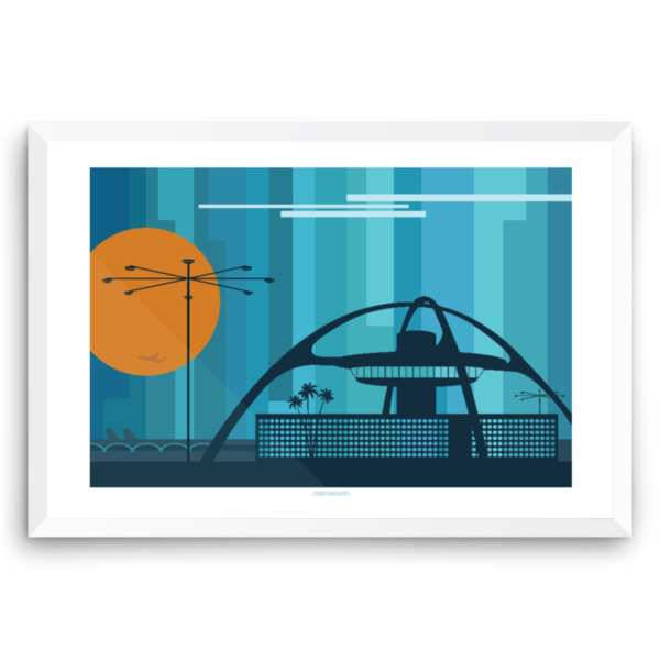 theme building mid century modern mural poster lifeguard tower