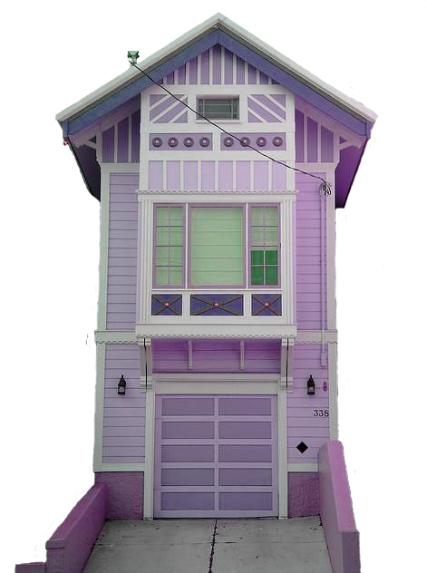 Victorian Building s white and purple wooden house miniature transparent background PNG free download