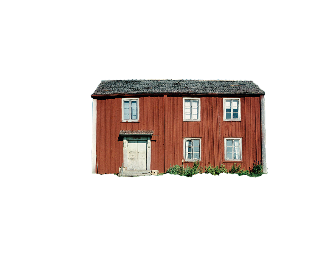 Vintage Buildings red and white wooden house with closed door transparent background PNG free download