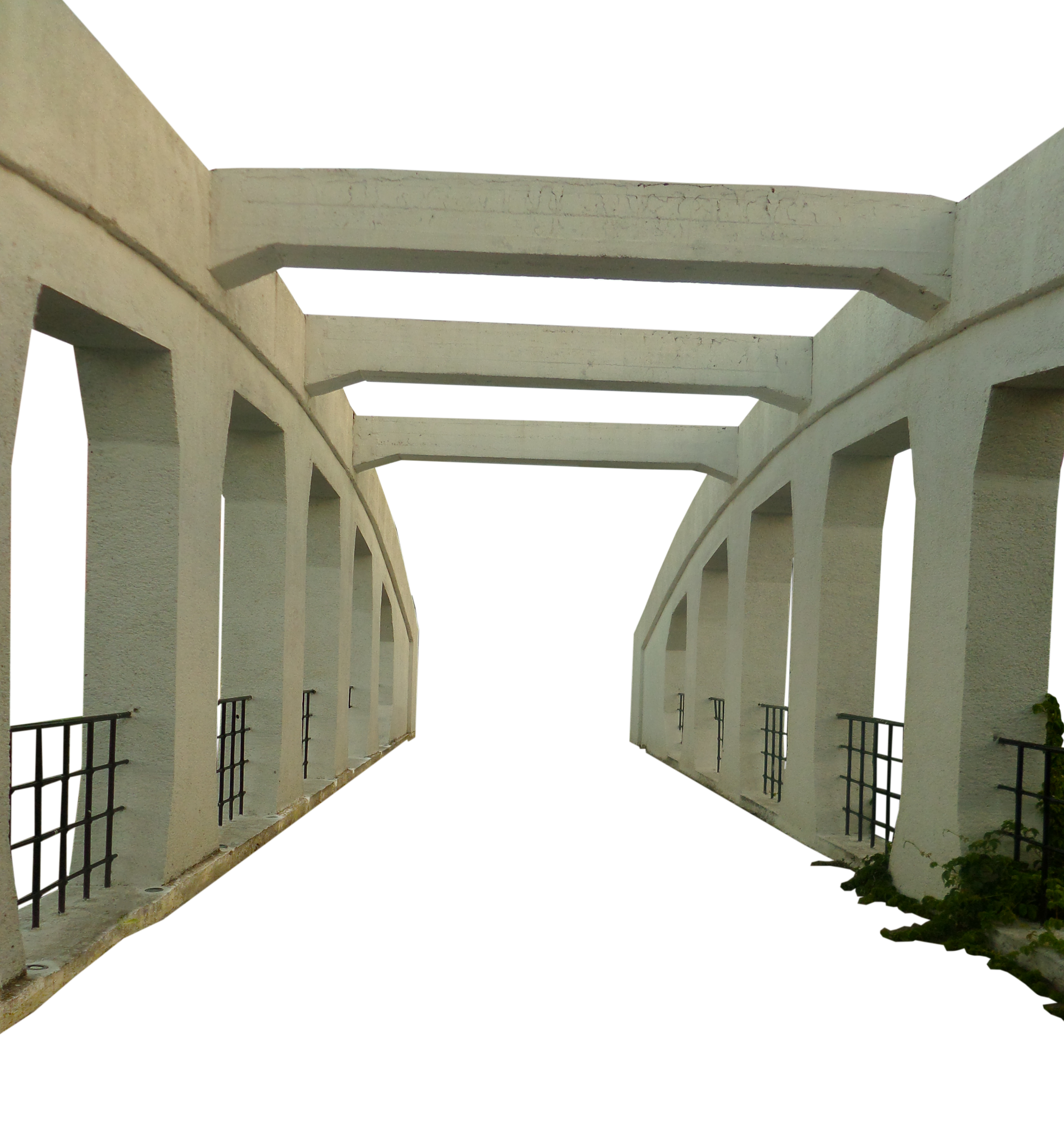 White arches white concrete pillars of building transparent background PNG free download