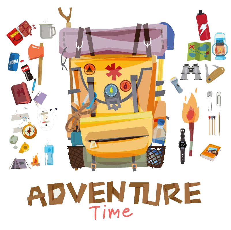 adventure camping hiking travel gear vector