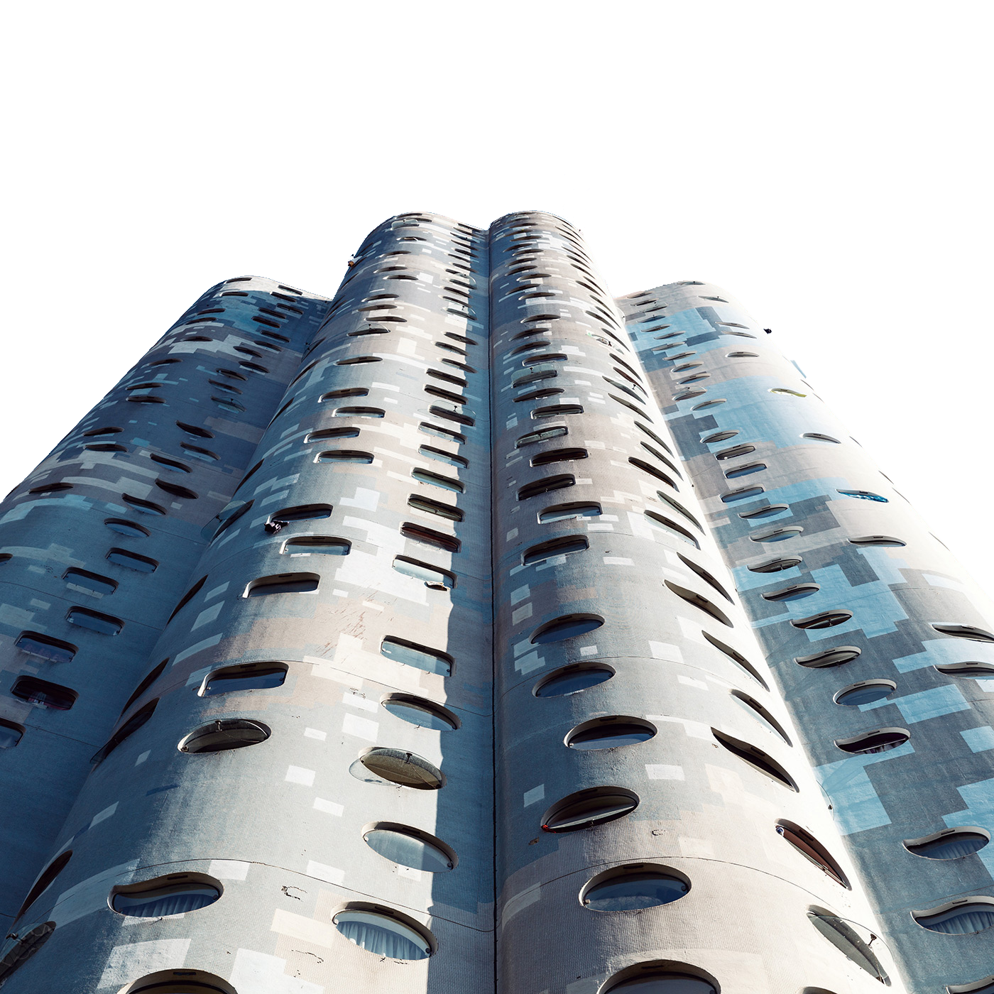 Architecture low angle graphy of gray high rise building transparent bac