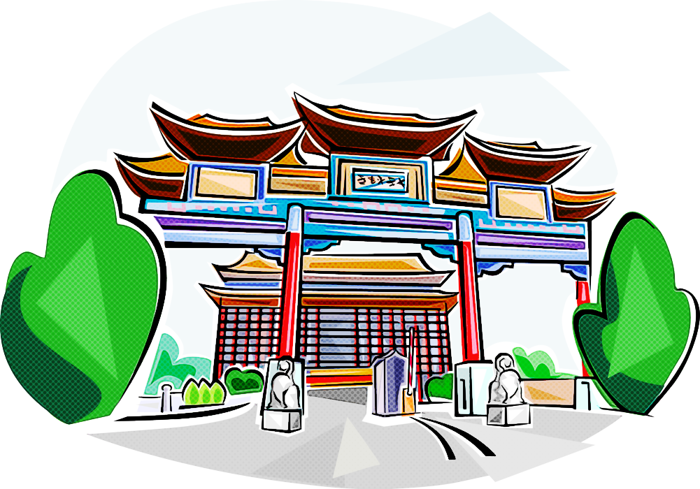 Architecture property chinese architecture cartoon temple House Facade Building Place Of Worship Home Urban Design Furniture transparent bac