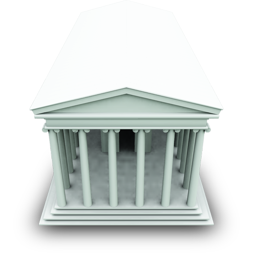 Back in Time Dock Icons IonicTemple Archigraphsx white concrete pillared building illustration transparent bac