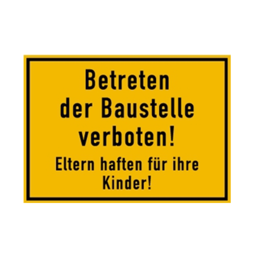 baustellenschild no symbol sign building materials child eating icecream