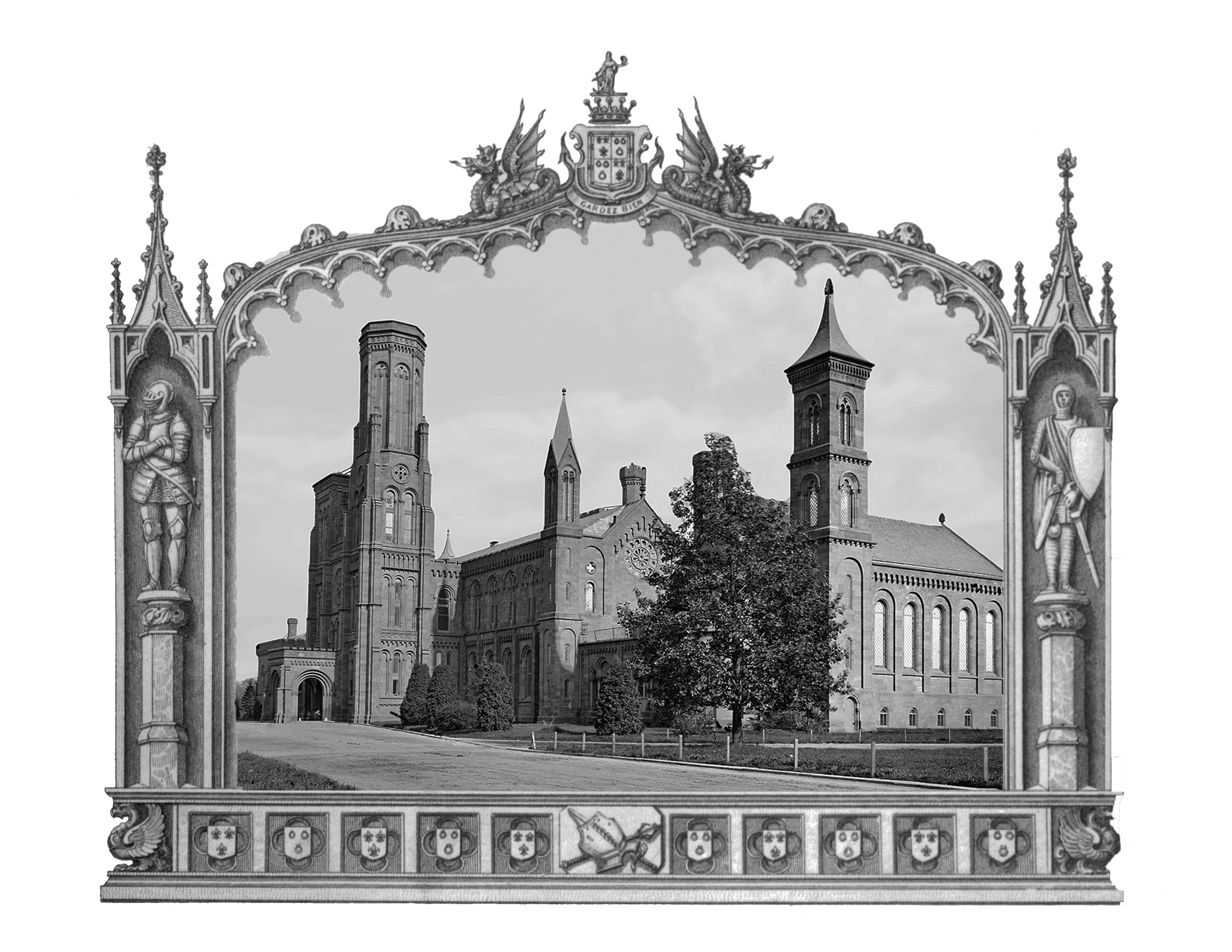 Best Seller Smithsonian Institution Building Smithsonian Libraries Middle Ages Cathedral Medieval Architecture Library Facade transparent bac