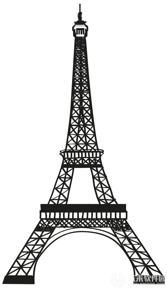 Black And White Frame Eiffel Tower Framing Building Wall Decal Structure Construction Sticker transparent bac