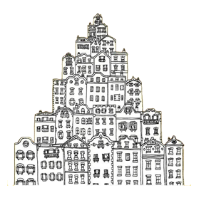 Black building illustration transparent bac