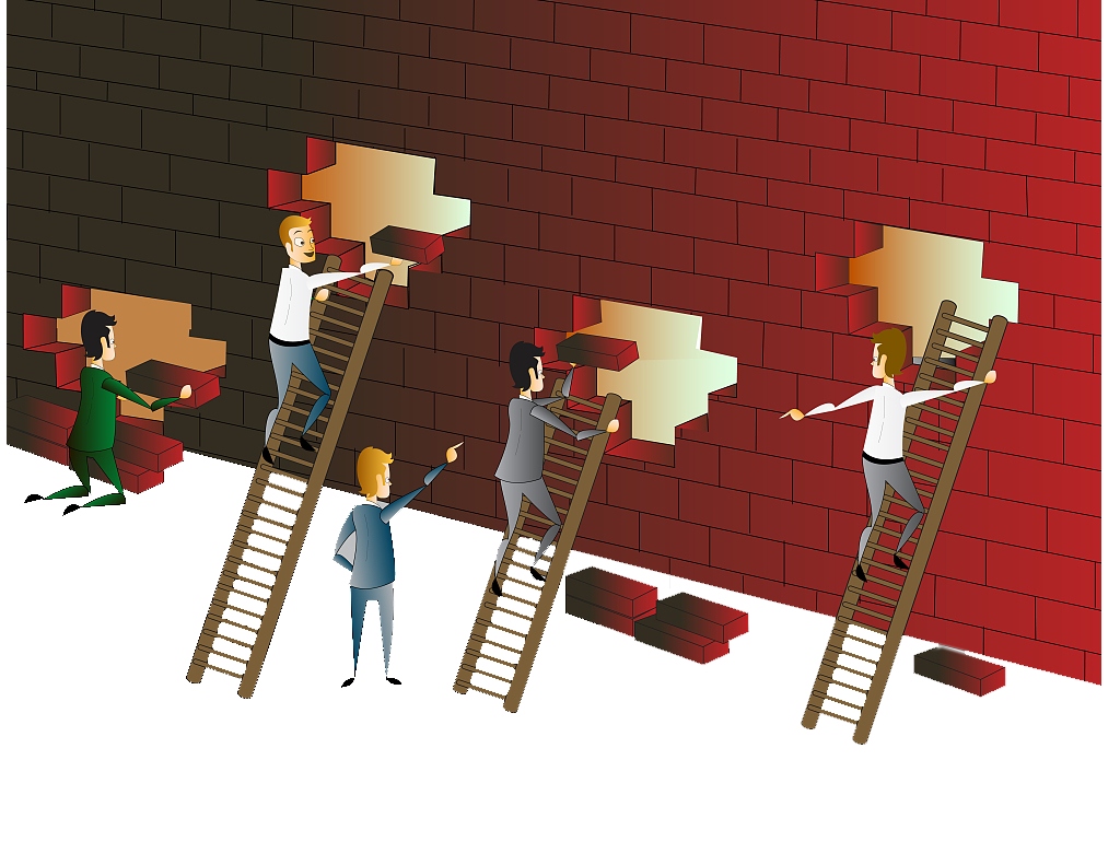 brick businessperson building illustration the illustration figures piled brick