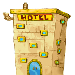 Brown hotel building illustration transparent bac