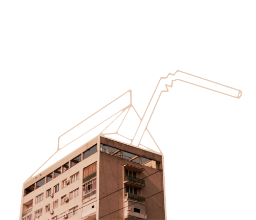 Brown multi story building transparent bac