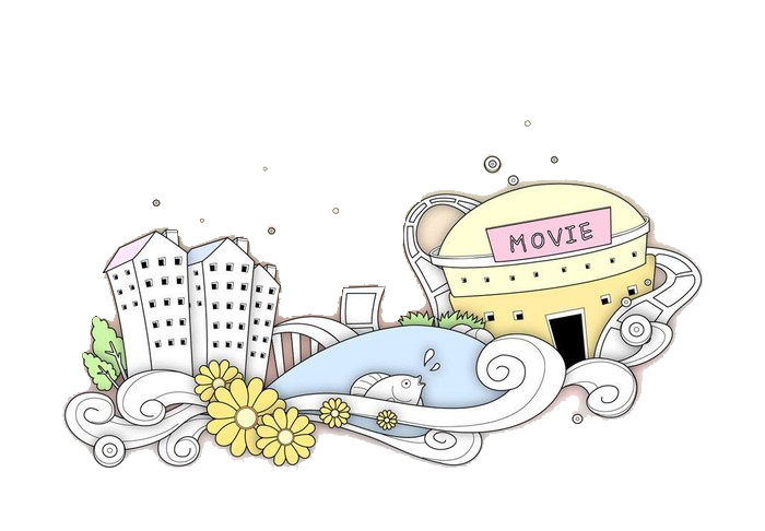 building architecture stroke cartoon building