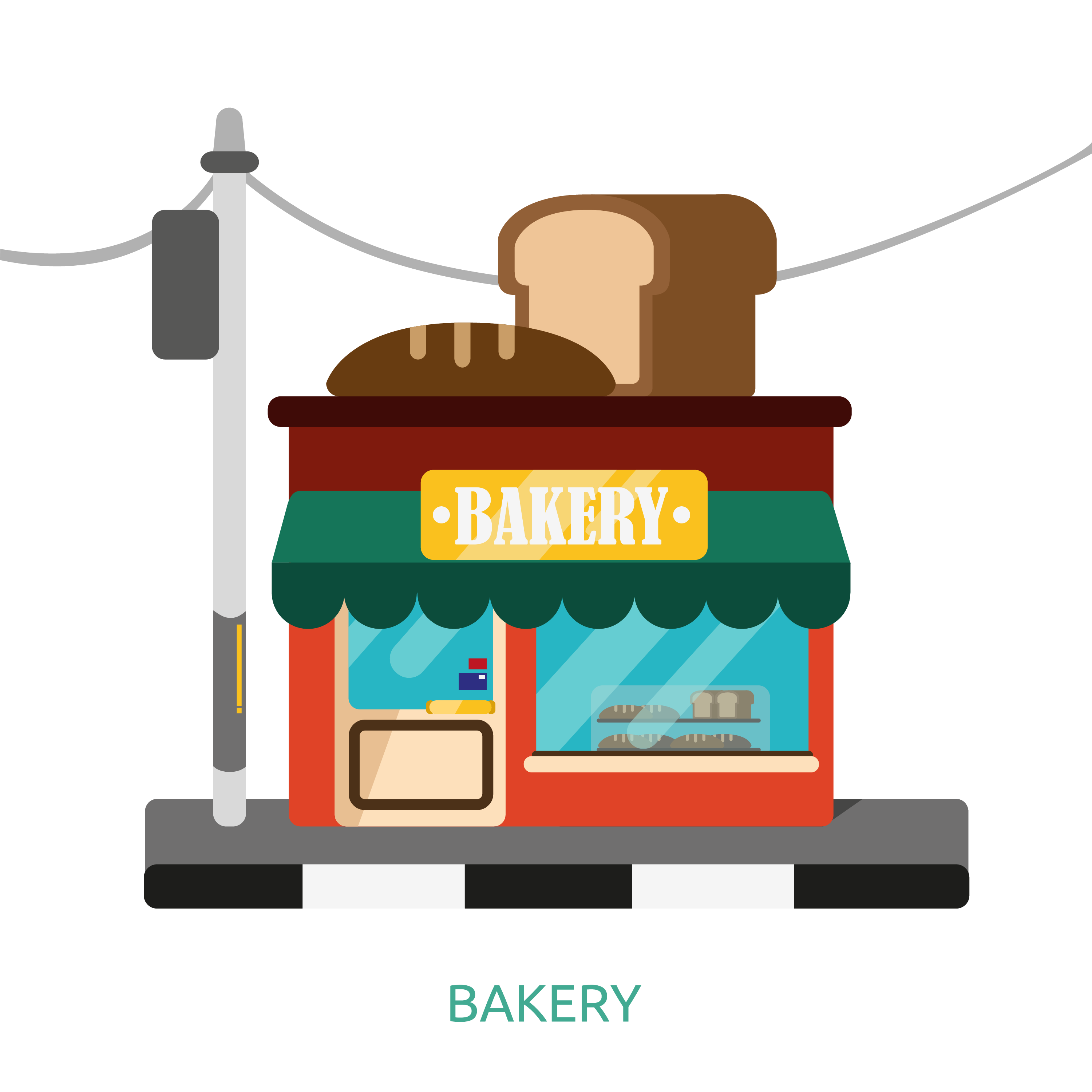 Building Bakery Architecture Bread Infographic Line transparent bac