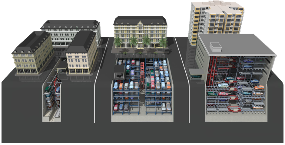 building car parking system garage automated parking system urban parking