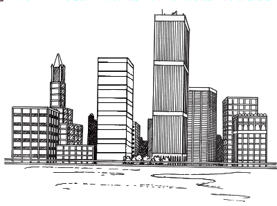 Building drawing transparent bac