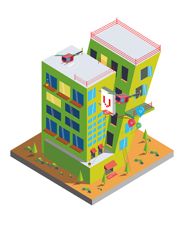 building house cartoon letter u