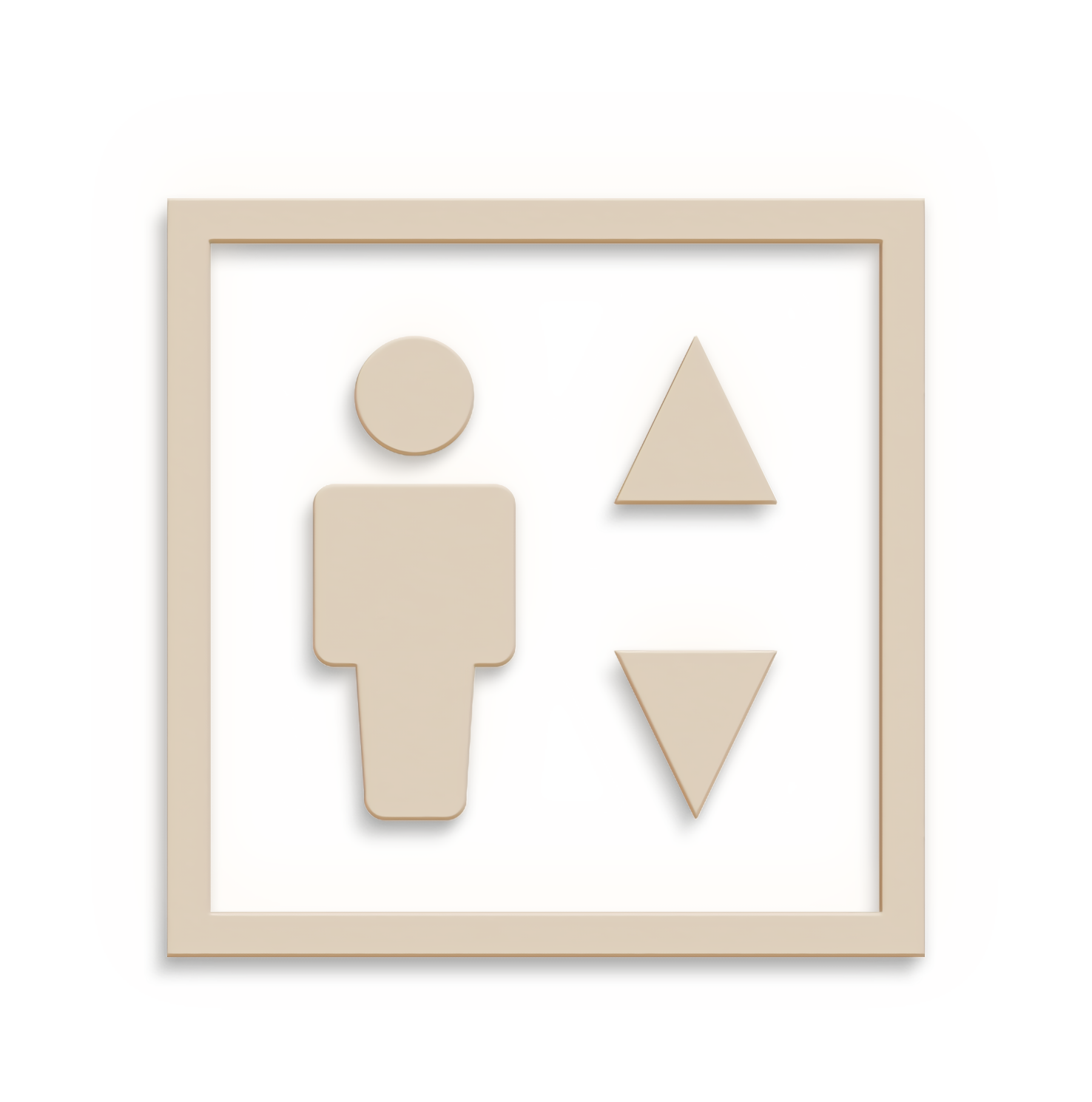 Building icon climb icon descend icon Elevator Icon Beige Paper Product transparent bac