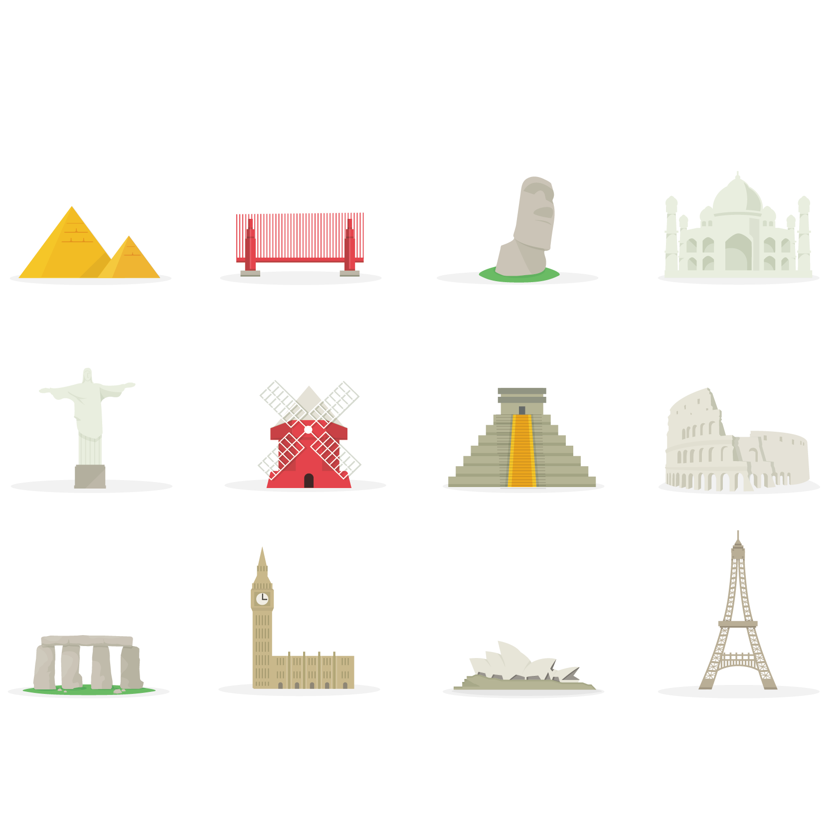 building icon exquisite sights icon vector material