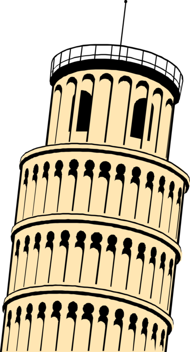 Building Leaning Tower Of Pisa Bell Tower Landmark Drawing Facade Black And White transparent bac
