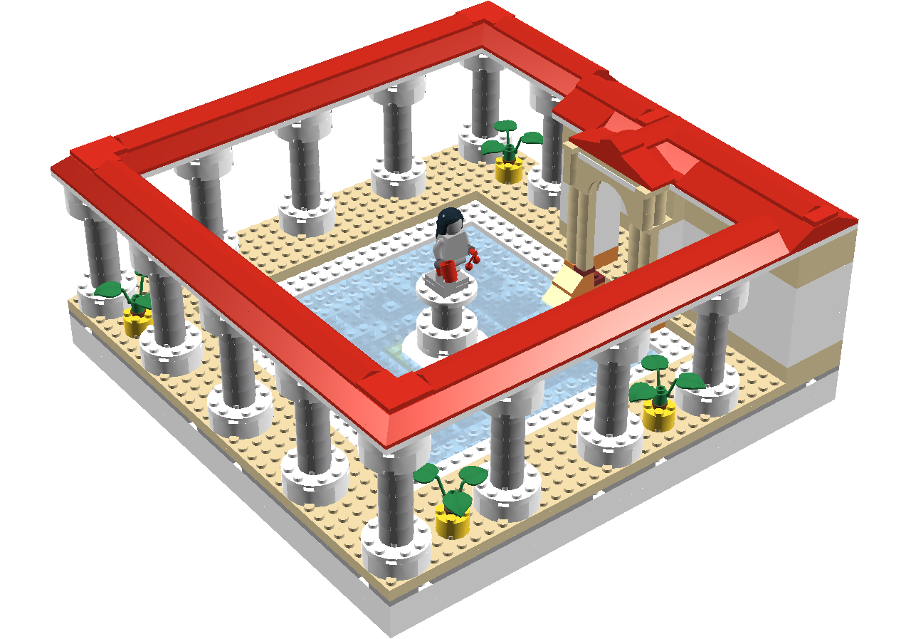 Building Roman Baths Public Bathing House Thermae Lego Ancient Roman Architecture Toy transparent bac