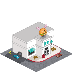 Bunny Burger Fast Food white building illustration transparent bac