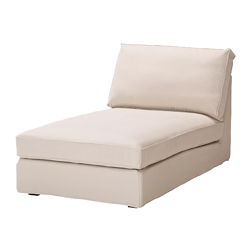 Beige Upholstered Chaise Lounge with Tall Back