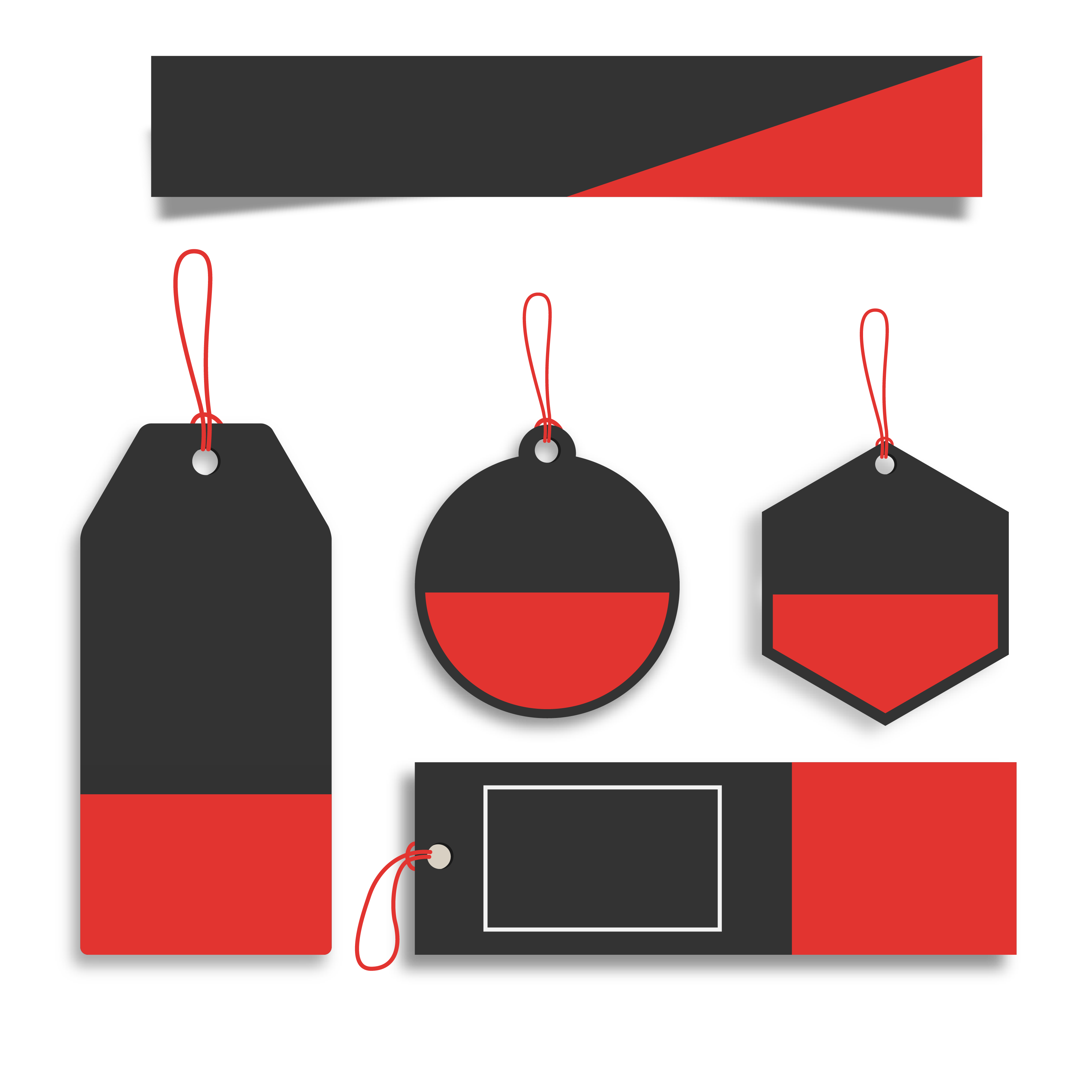 Black Red Tag Set