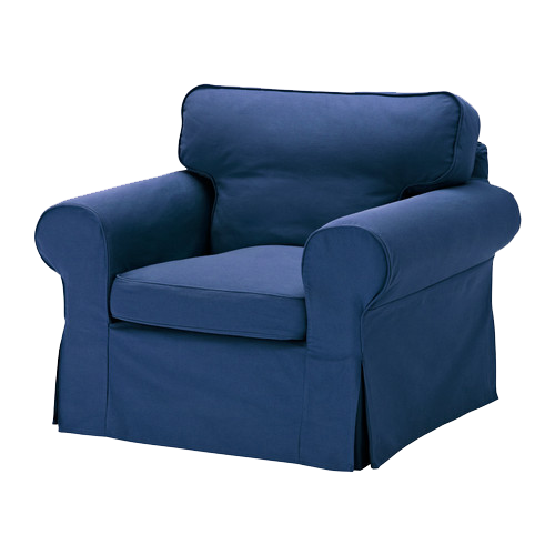 Navy Blue Armchair with Rolled Arms