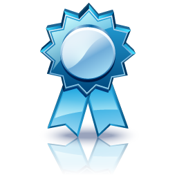 Blue Award Badge Icon
