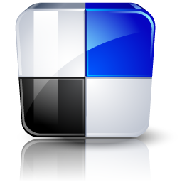 Blue Black White Square Icon