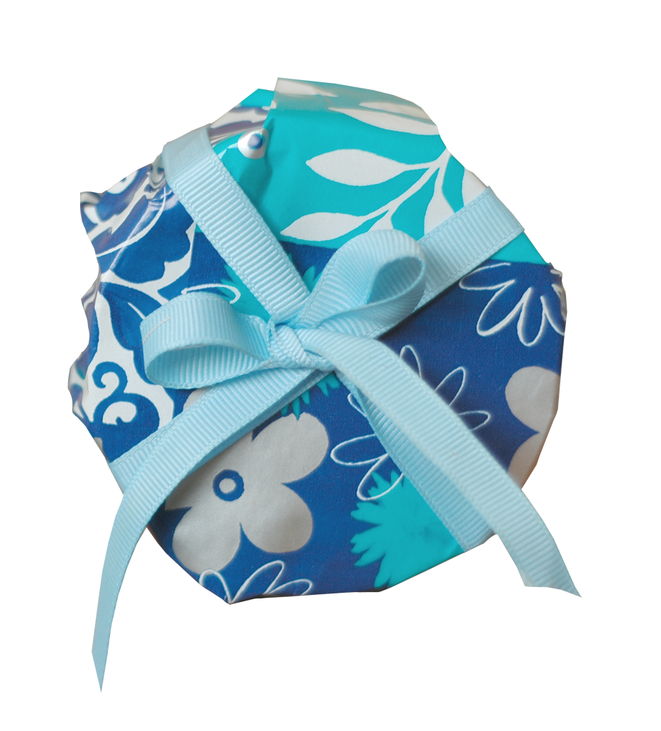 Blue Floral Round Gift Package