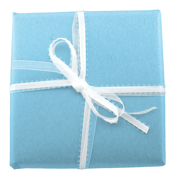 Blue Gift Box White Ribbon