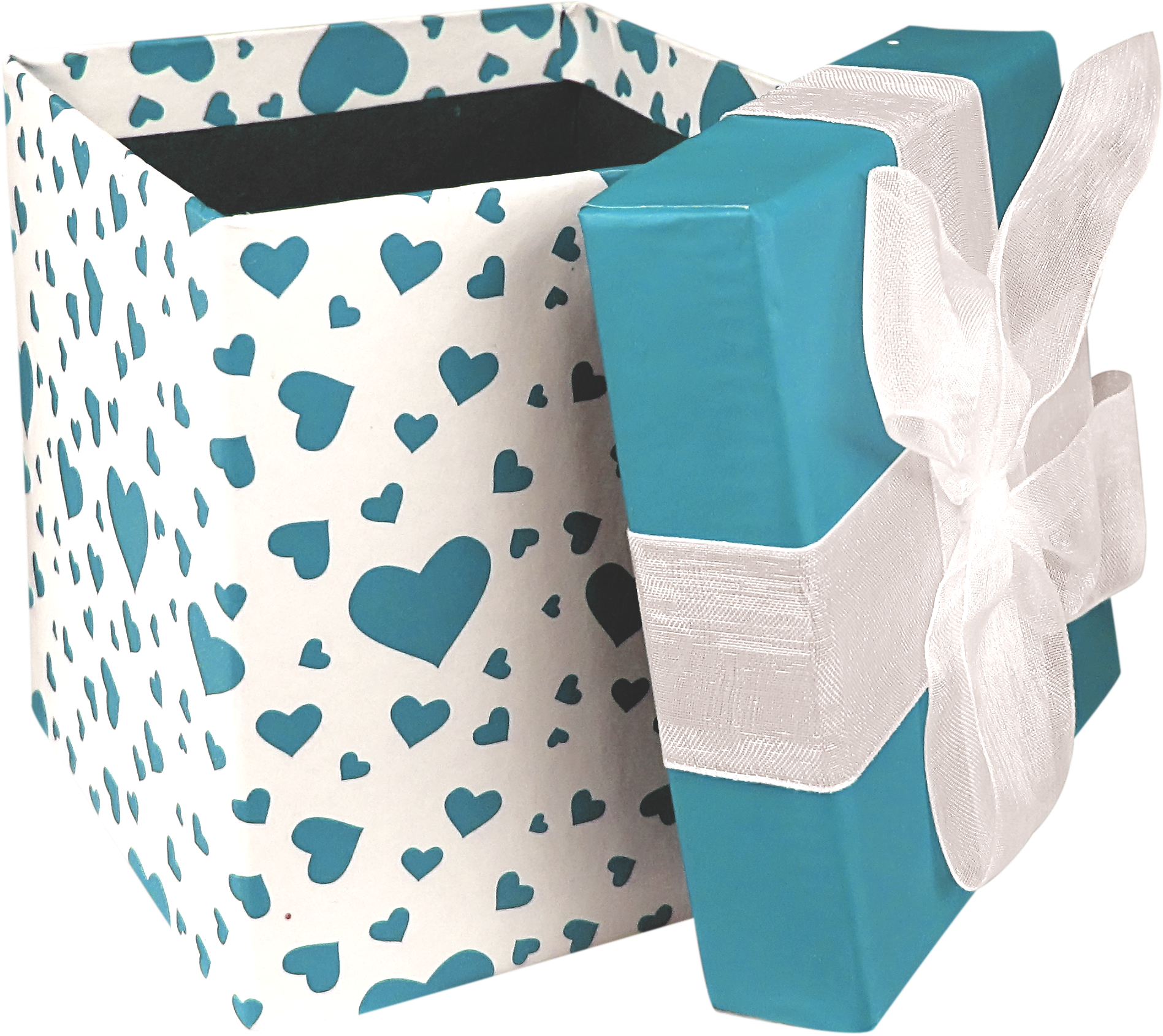 Blue Heart Pattern Gift Box