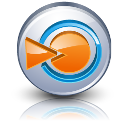 Circular Orange Arrow Icon