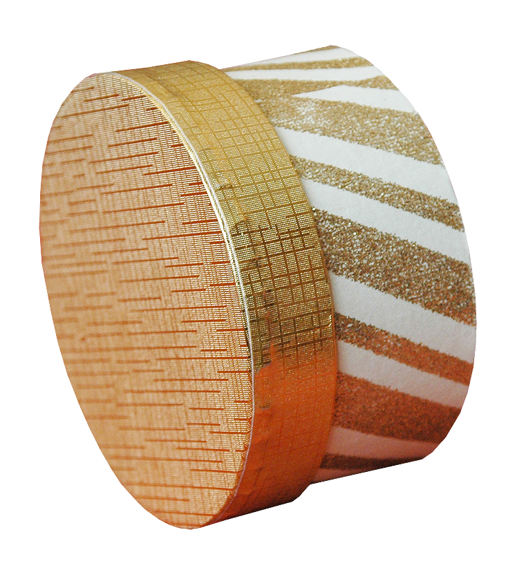 Closed Round Striped Gift Box