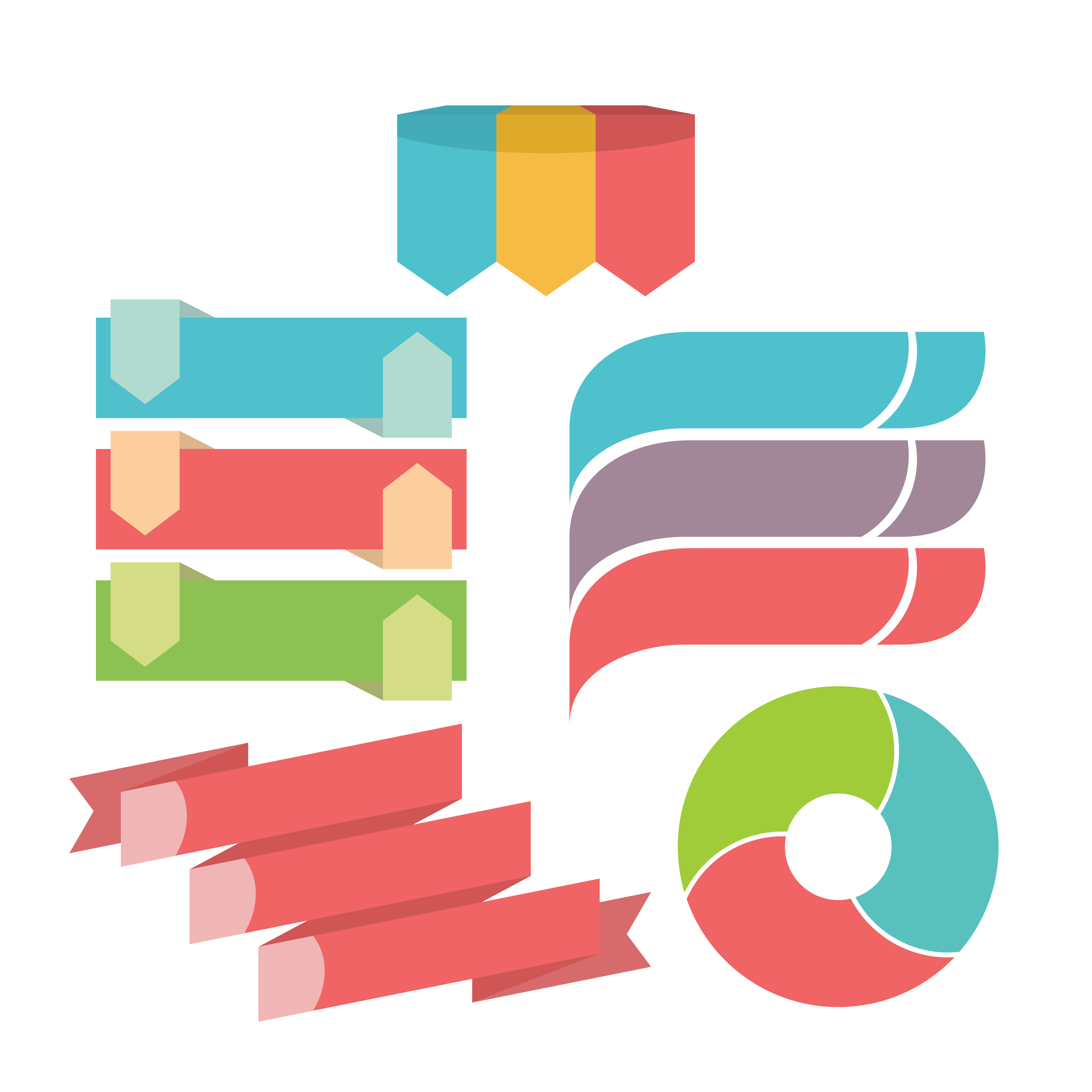 Colorful Ribbon Banner Set