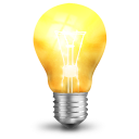 Glowing Yellow Light Bulb