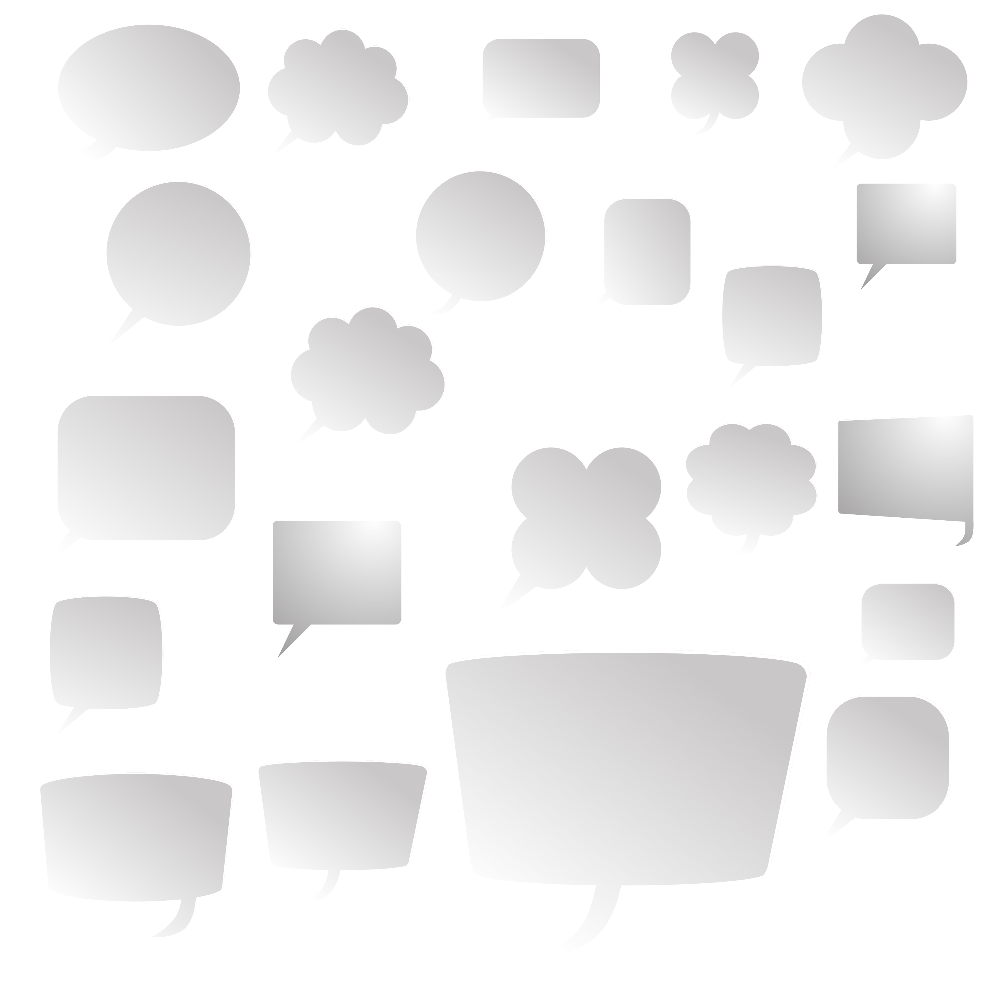 Gray Speech Bubble Set