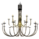 Black and Brass Multi-Arm Chandelier