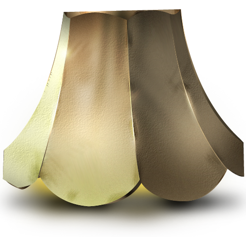 Gold Lampshade with Scalloped Hammered Edges