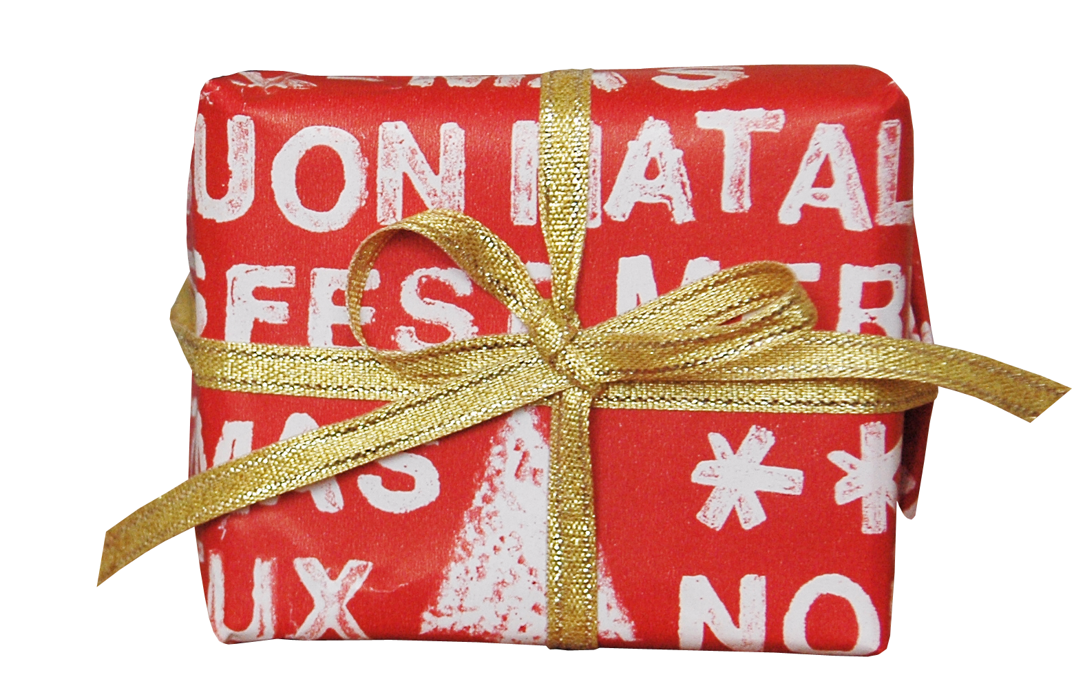 Red Christmas Gift Gold Ribbon Copy