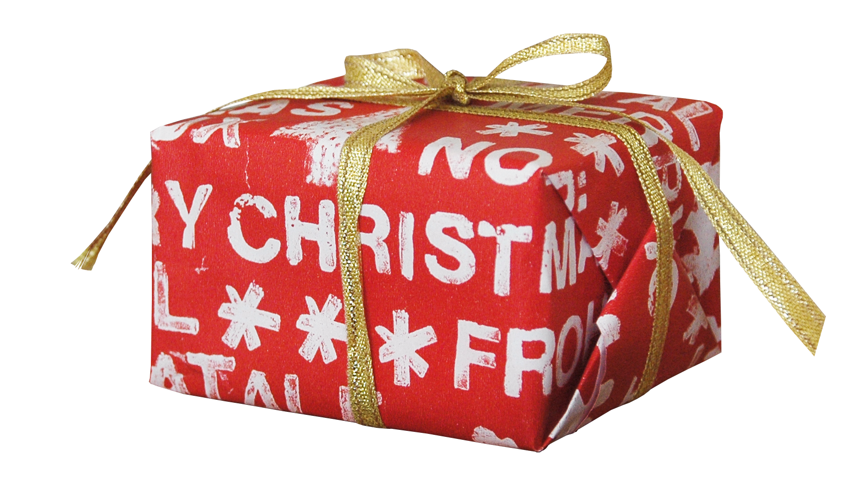 Red Christmas Gift Gold Ribbon