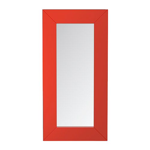 Red Rectangular Wall Mirror