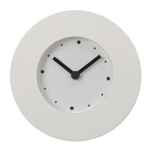 Round White Wall Clock with Dot Markers