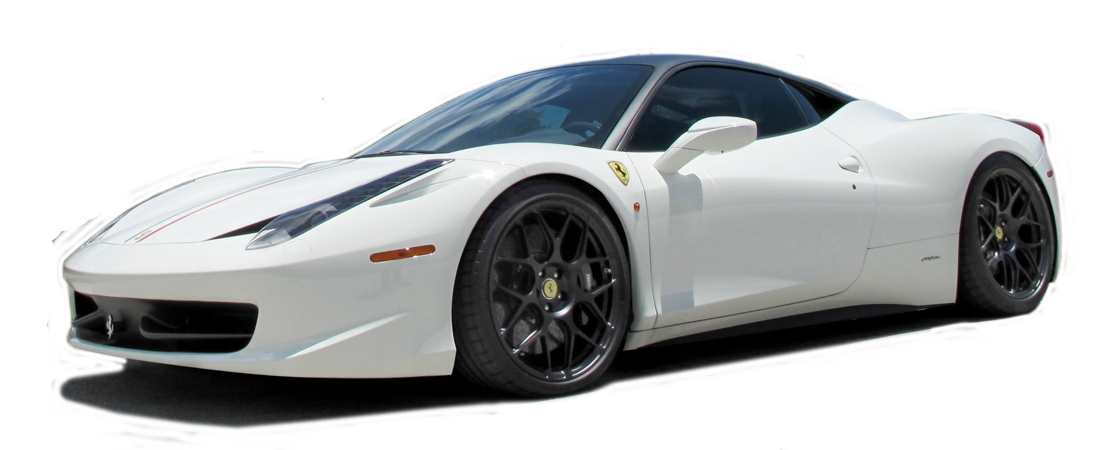 White Sports Car Front Side View